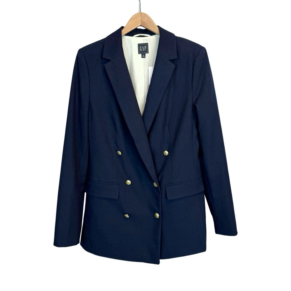 GAP Double Breasted Navy Blue Blazer Nautical Preppy NWT Size 8 T
